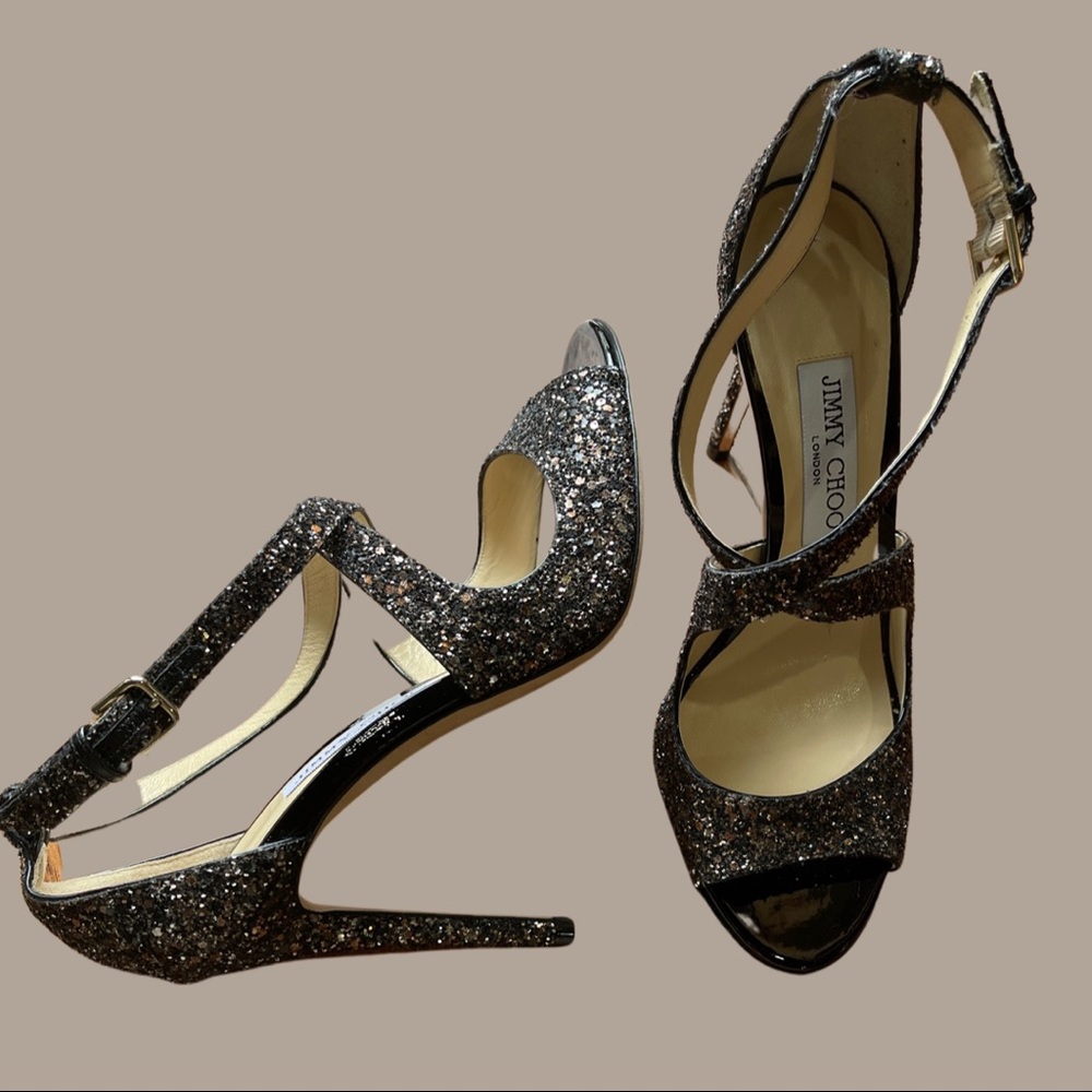 NWOT Emily 100mm glitter jimmy choo never worn